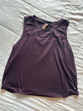 Sleeveless Tank Top in Deep Plum with a Keyhole back